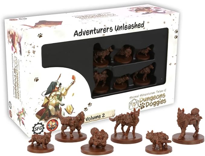 Steamforged Games Animal Adventures: Dungeons and Doggies Adventures Unleashed Roleplaying Miniatures 5E Compatible Volume 2