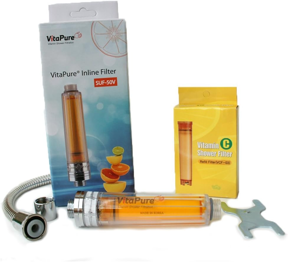 VitaPure Slim Inline Vitamin C Shower Filter by Sonaki