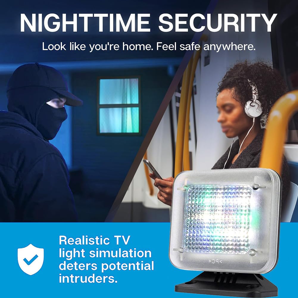 Faux simulateur de télévision, lumière TV Anti-Burglar LED avec 4 Modes, lumière de sécurité Nocturne, capteur de temporisation Anti-vitrage Anti-burgar et vol, pour la Protection des cambriolages