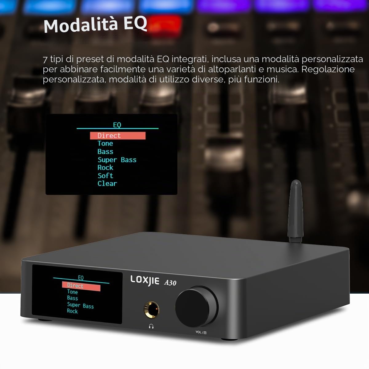 LOXJIE A30 MA12070 Desktop Stereo Audio DAC e HiFi Amplificatore per cuffie Supporto APTX NJW1194 Bluetooth 5.0 con telecomando