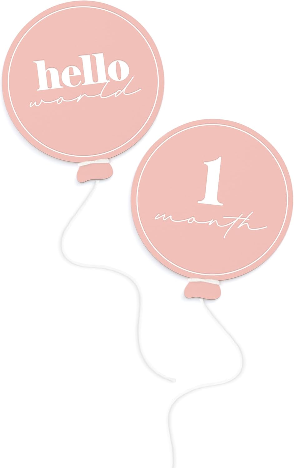 The Cotton & Canvas Co. Balloon Acrylic Birth Milestone Card, Baby Announcement Sign, Newborn Photo Prop, Nursery Plaque, Baby Shower, Monthly Marker, My First Year, Set of 13