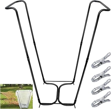 Garden Trash Bag Holder, Heavy Duty Metal Outdoor Leaf Bag Holder Stand Holds 30-45 Gallon Garbage Bags, Multi-Use Bag Holder Frame for Leaves Camping Yard Weeding Lawn Party 1