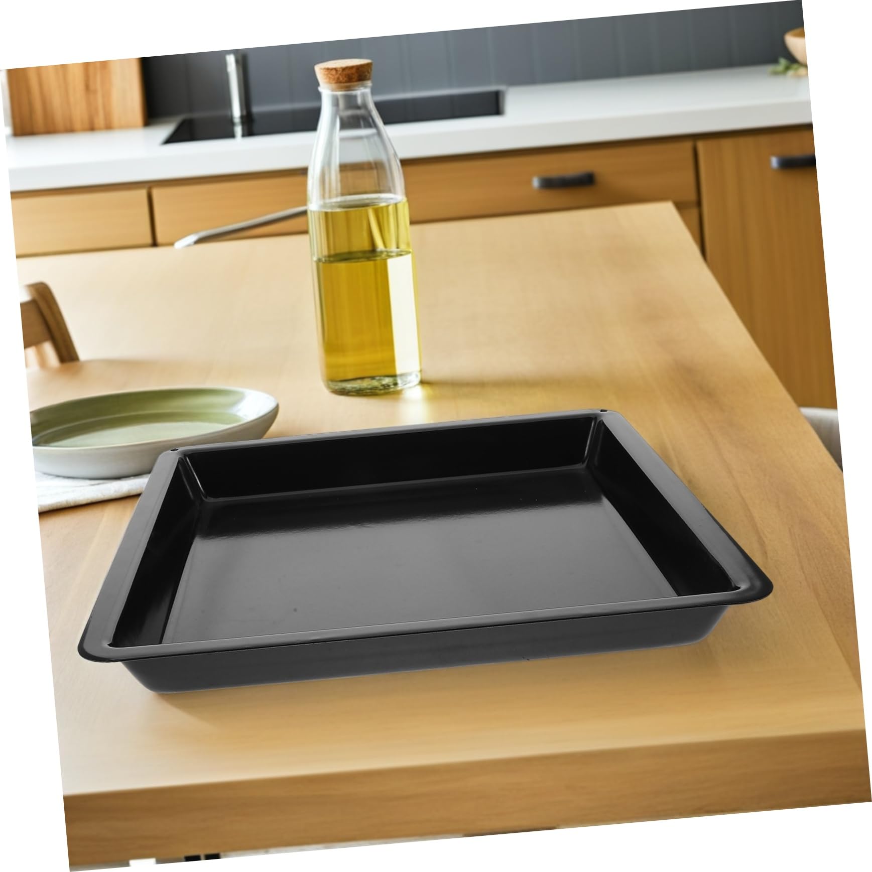 Gatuida Backblech mit Großer Kapazität aus Kohlenstoffstahl Schwarzes Robuste Tiefe Backform mit Antihaftbeschichtung für Backofen für Gastronomie und Catering
