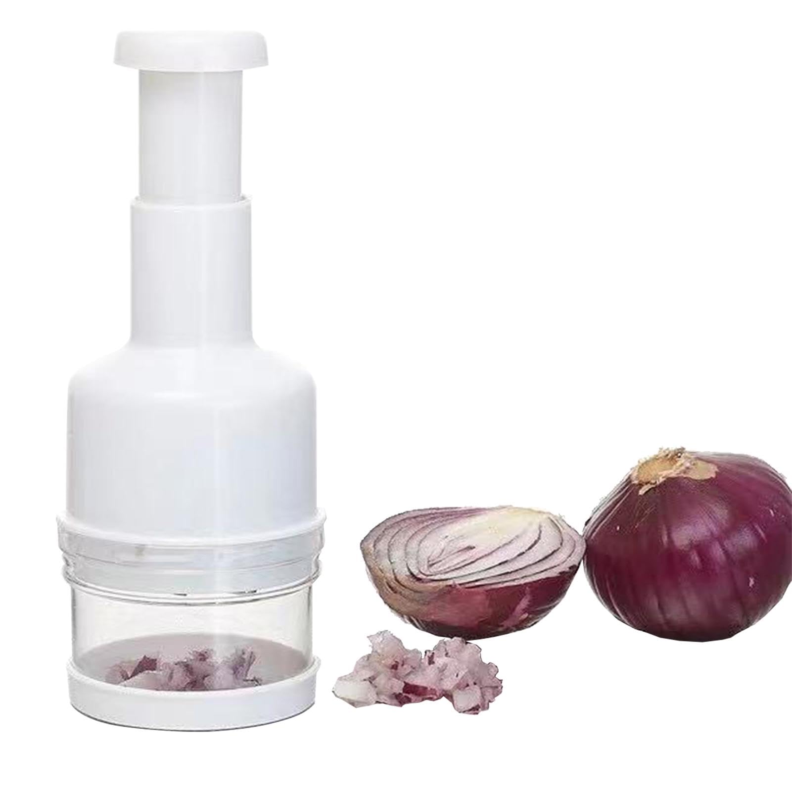 Manual Food Chopper, Mini Hand Vegetable Cutter with Stainless Steel Blade, Handheld Veggie Chopper with Container Vegetable Cutter, Onion Chopper, Garlic Mincer, Salad & Herb Dicer Easy Clean