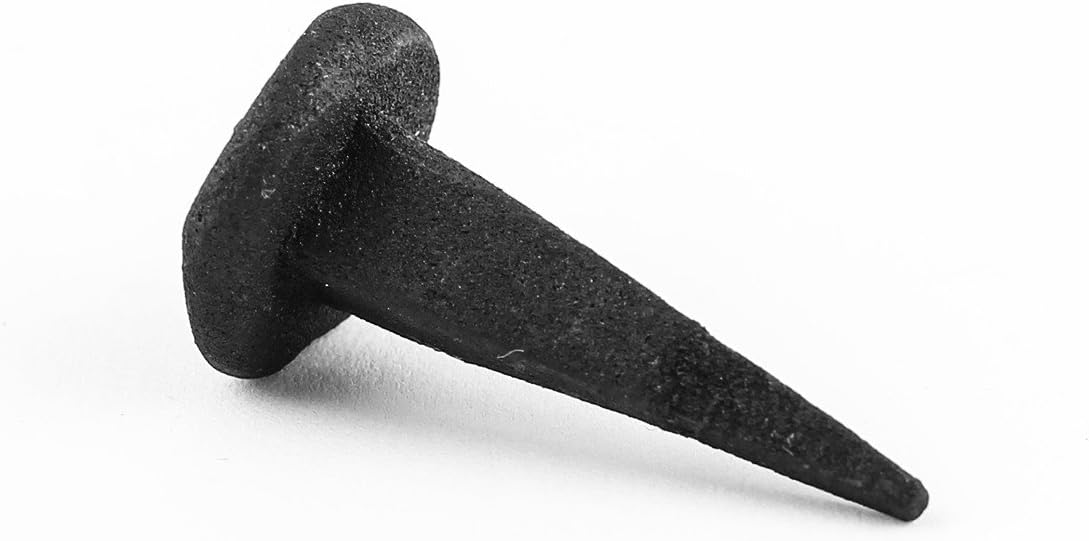 Renovators Supply Manufacturing Black Wrought Iron Nails 1.38" L Small Round Clavos Decorative Nails for Barn, Gate, Window Shutter Or Doors with Black Powder Coat Finish Home Hardware Pack of 10