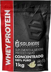 Whey Protein Concentrado 1Kg - Natural - 100% Puro Importado - Soldiers Nutrition