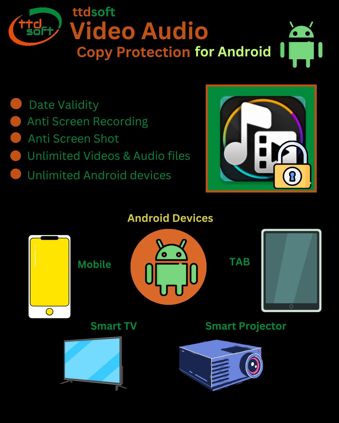 ttdsoft Video Copy Protection Software | for Videos files | for Android TV Mobile Tablet Projector | License for 1 year (Via Email Delivery Only - in 7 working hours, No- CD)-image-21