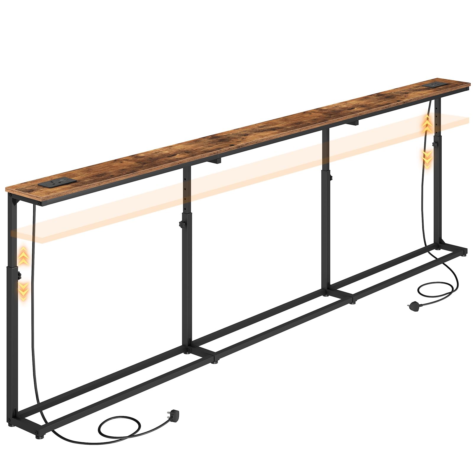 HOOBRO 240 cm Extra Long Behind Sofa Console Table with 2 Power Outlets
