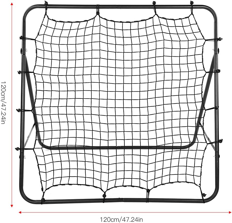 PerGar Football Rebound Target Net, Steel Collapsible Football Rebound Target Net, Adjustable Soccer Bounce Goal Mesh, Shooting Assist Training Equipment
