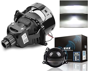3.0inch NHK Bi led Projector Lens with Dual Reflector Headlight Retrofit Kit-120W 26,000LM 6000K White Focus Beam Clear Cut Off Line fit Car Headlight
