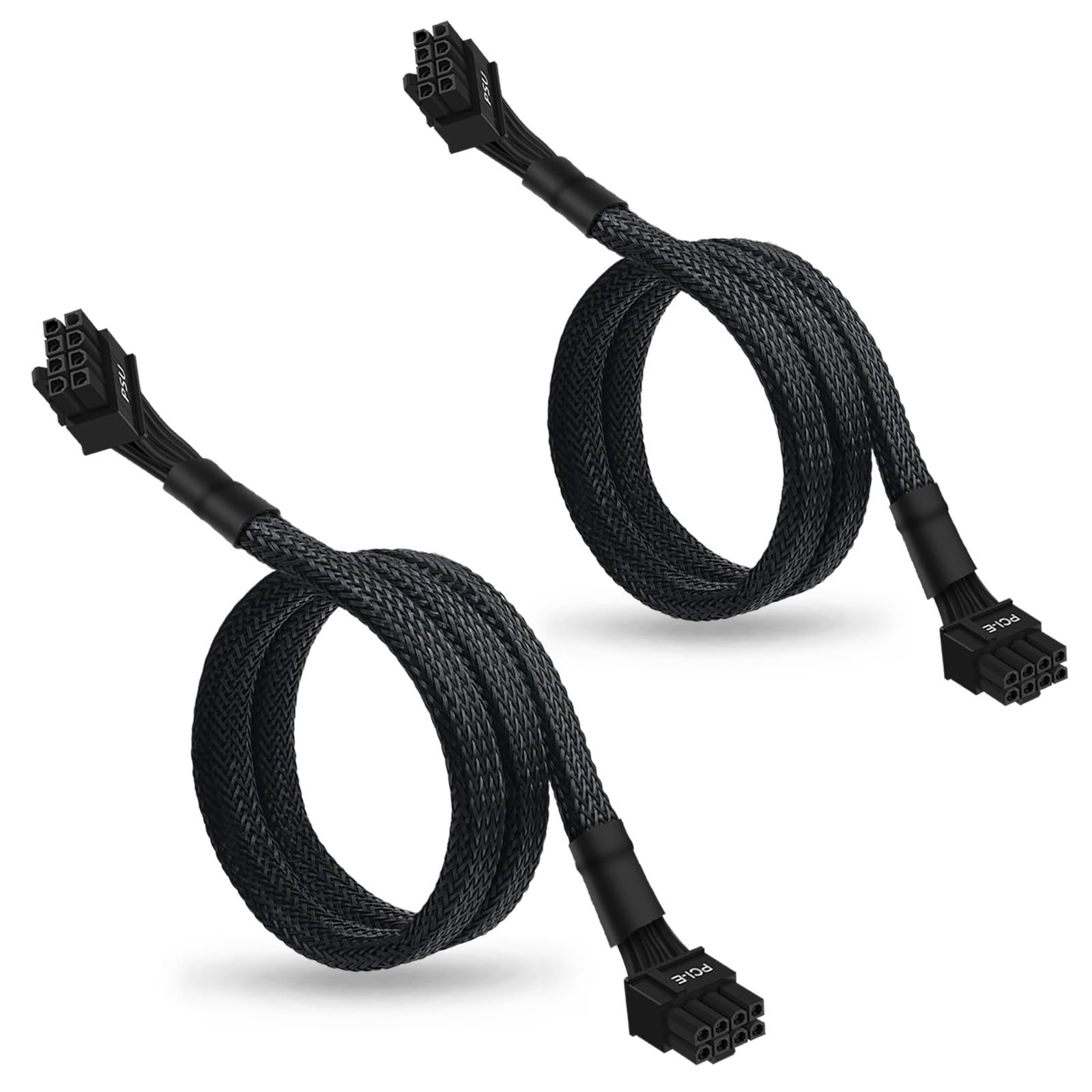 (2-Pack) 8 Pin PCIe Cable for Corsair PSUs, ATX CPU 8 Male to PCIe (6+2) Male Power Adapter Sleeved 25-inch (63cm)