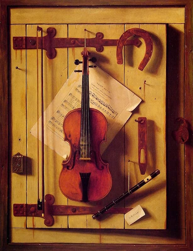 Toile Nature morte violon Harnett Poster de qualite superieure decoration murale