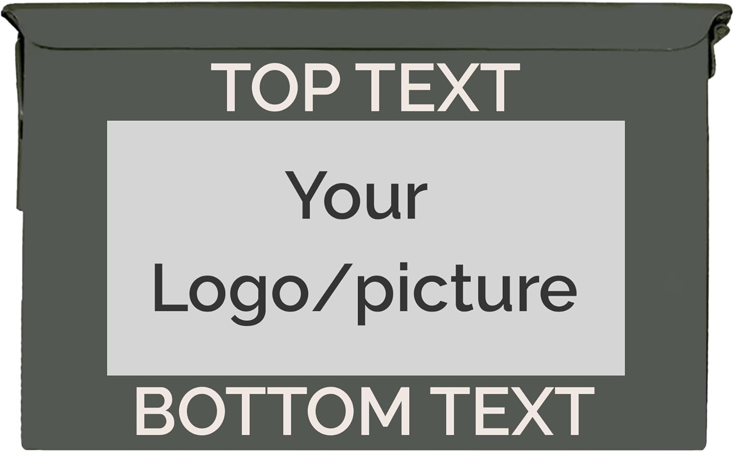 PA108 Fat 50 Cal Ammo Can - Genuine Military Surplus Ammunition Box w/Handles & Hinged Lid - Custom Print Renewed Olive Drab Green Ammo Metal Storage Box for Outdoor Enthusiasts