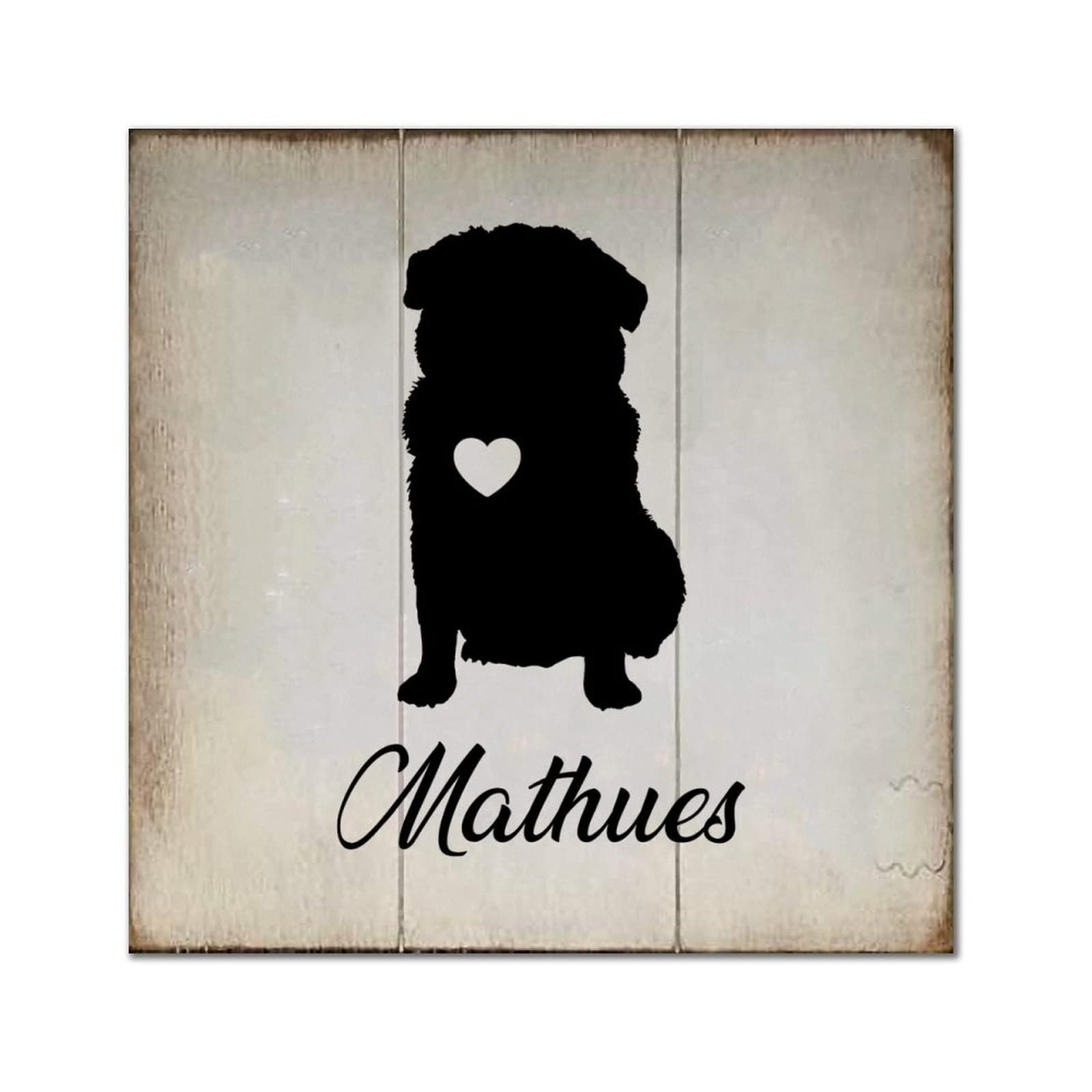 Plaque murale chien breton personnalisable en bois noble 30cm