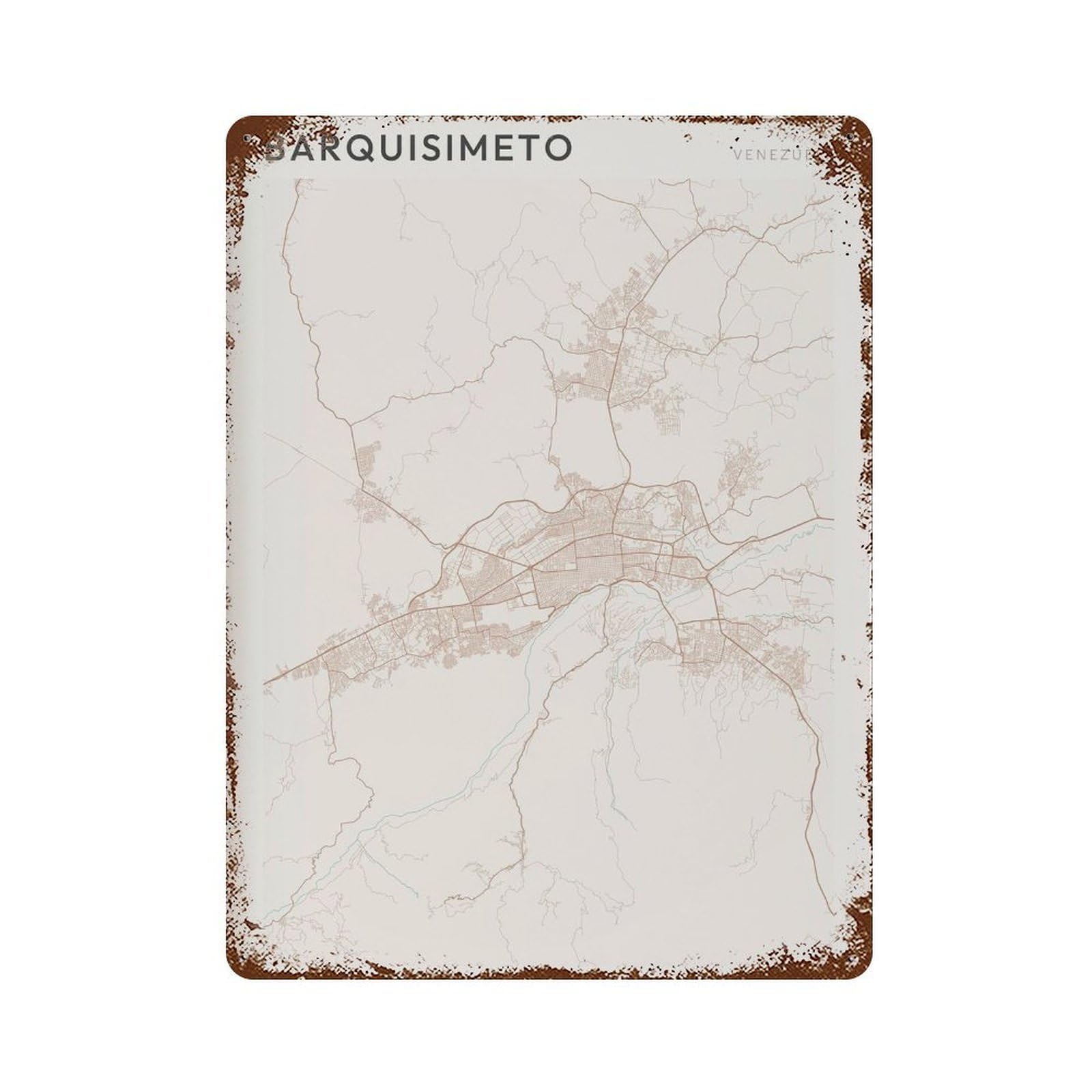 xiaoxiaoshen Barquisimeto Map Venezuela Travel Gift Minimalist (2) Wall Decor Art Metal Tin Poster Modern Home Decor Art Home Bar Shop Decorations Vintage Sign 40x30cm