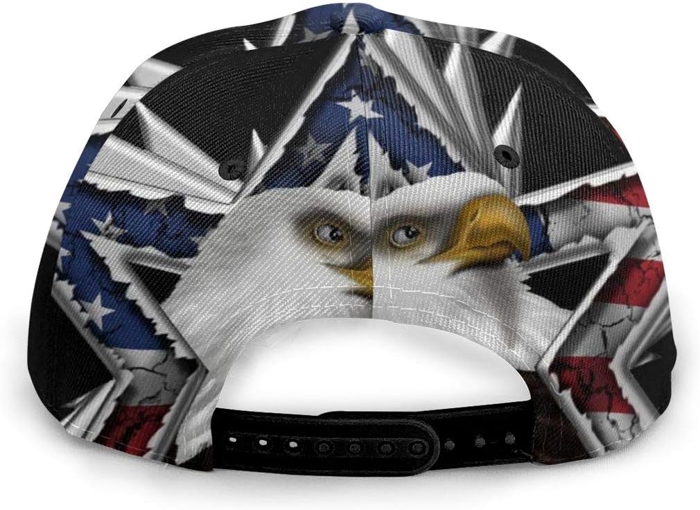 American Flag Bald Eagle Star Dad Hat Classic Baseball Cap Panel Cap Black - Image 5