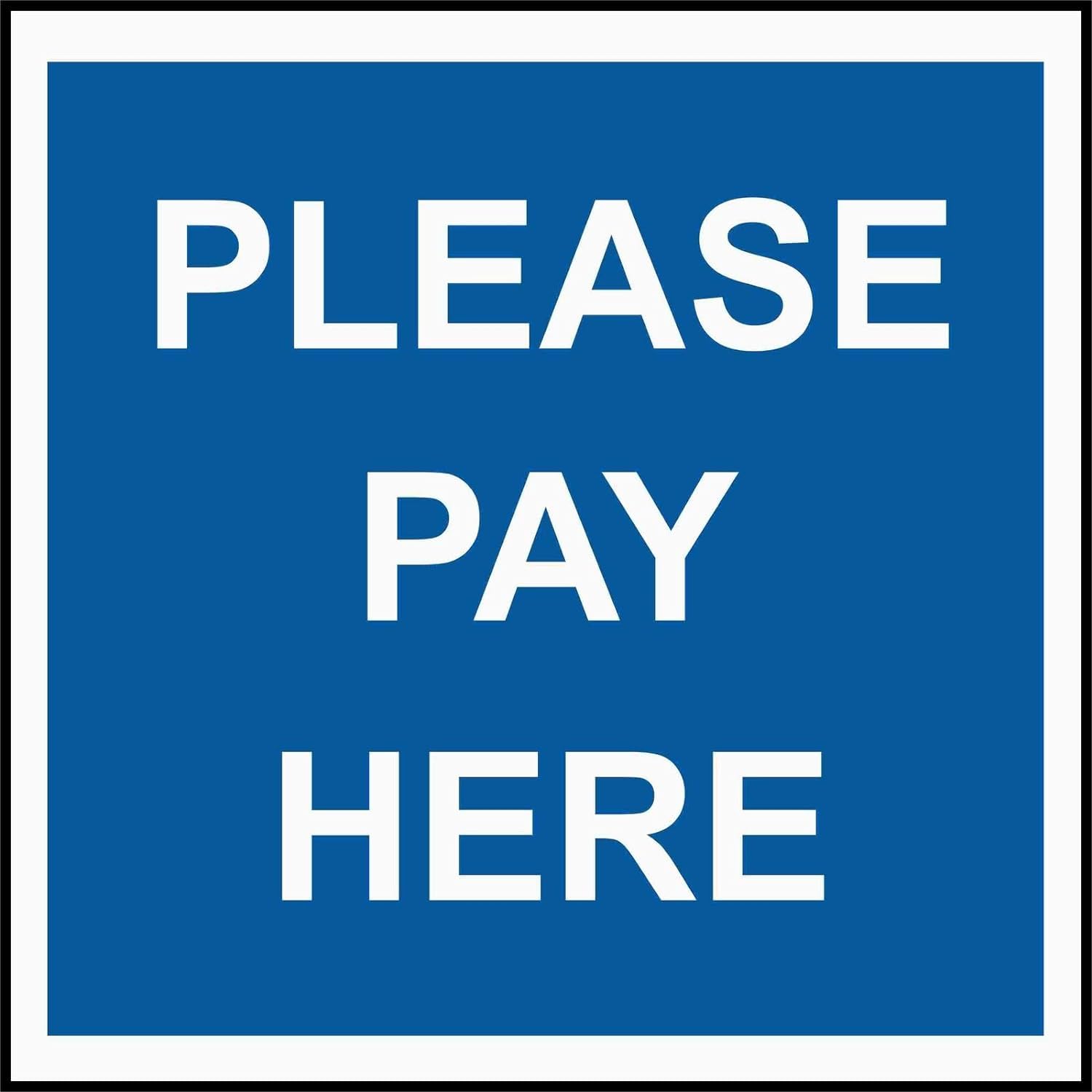 Biopracess Shop warehouse signs Please pay here sign generalcm Square/Round Metal Sign 12x12 inch