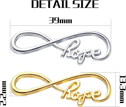 Miniatura 3 de Aylifu Dijes de conector infinito, 60 dijes de símbolo de esperanza infinita, dijes de aleación, suministros de manualidades para collares,