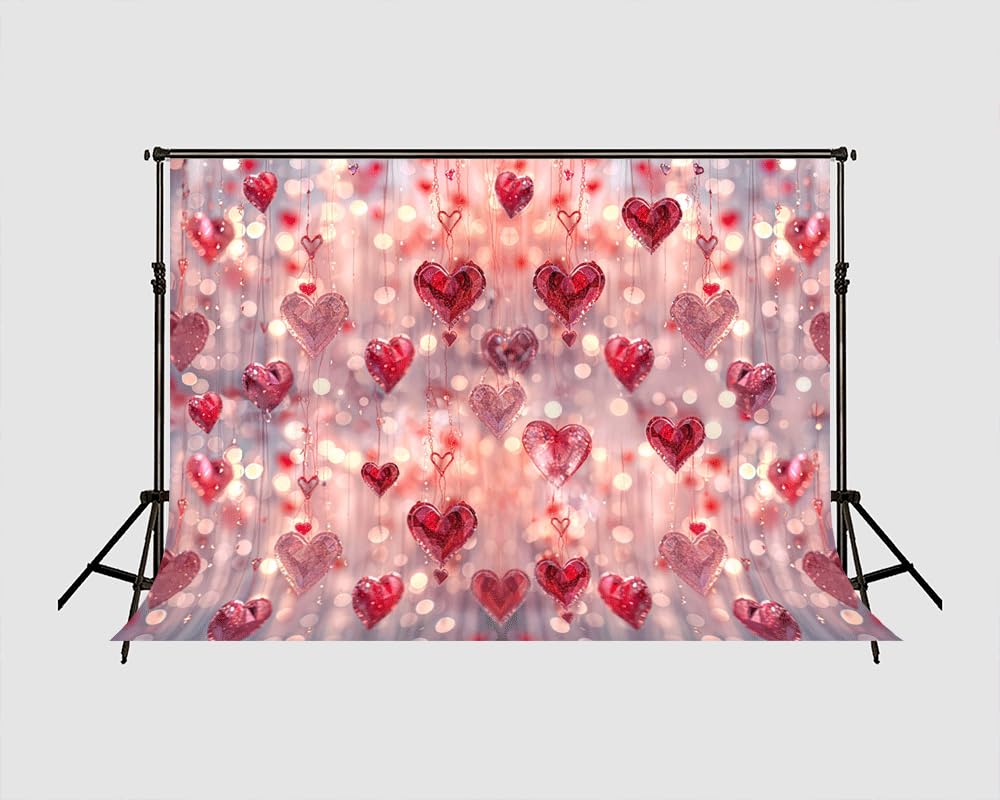 Kate Sfondo fotografico a forma di cuore rosso, 3 x 2,5 m, decorazione per festa di nozze, dolce e carino, adatto alla pelle
