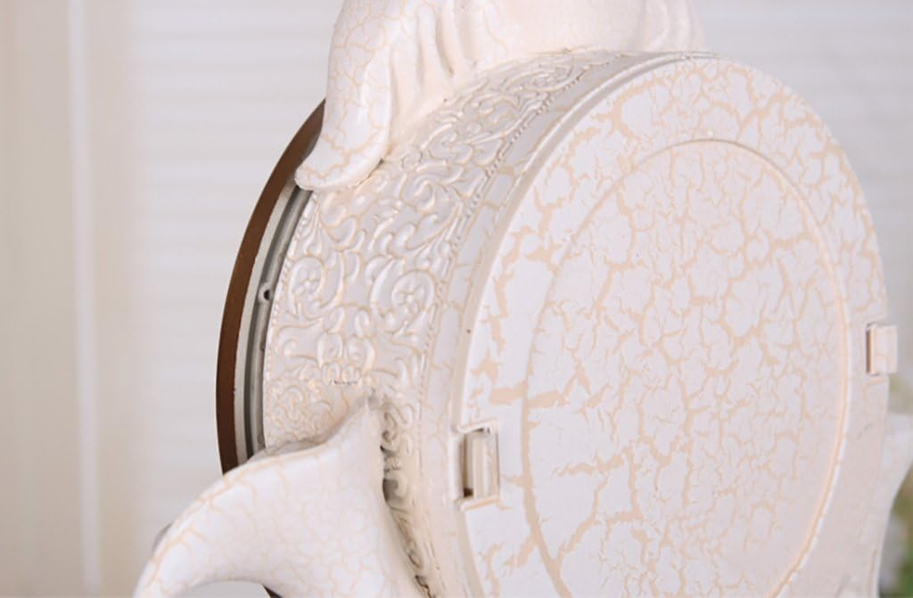 European Retro Mantel/Mantle Rhythm Quartz Clock swan Living Room Desk Shelf Clocks Decoration (Color : Light Yellow)