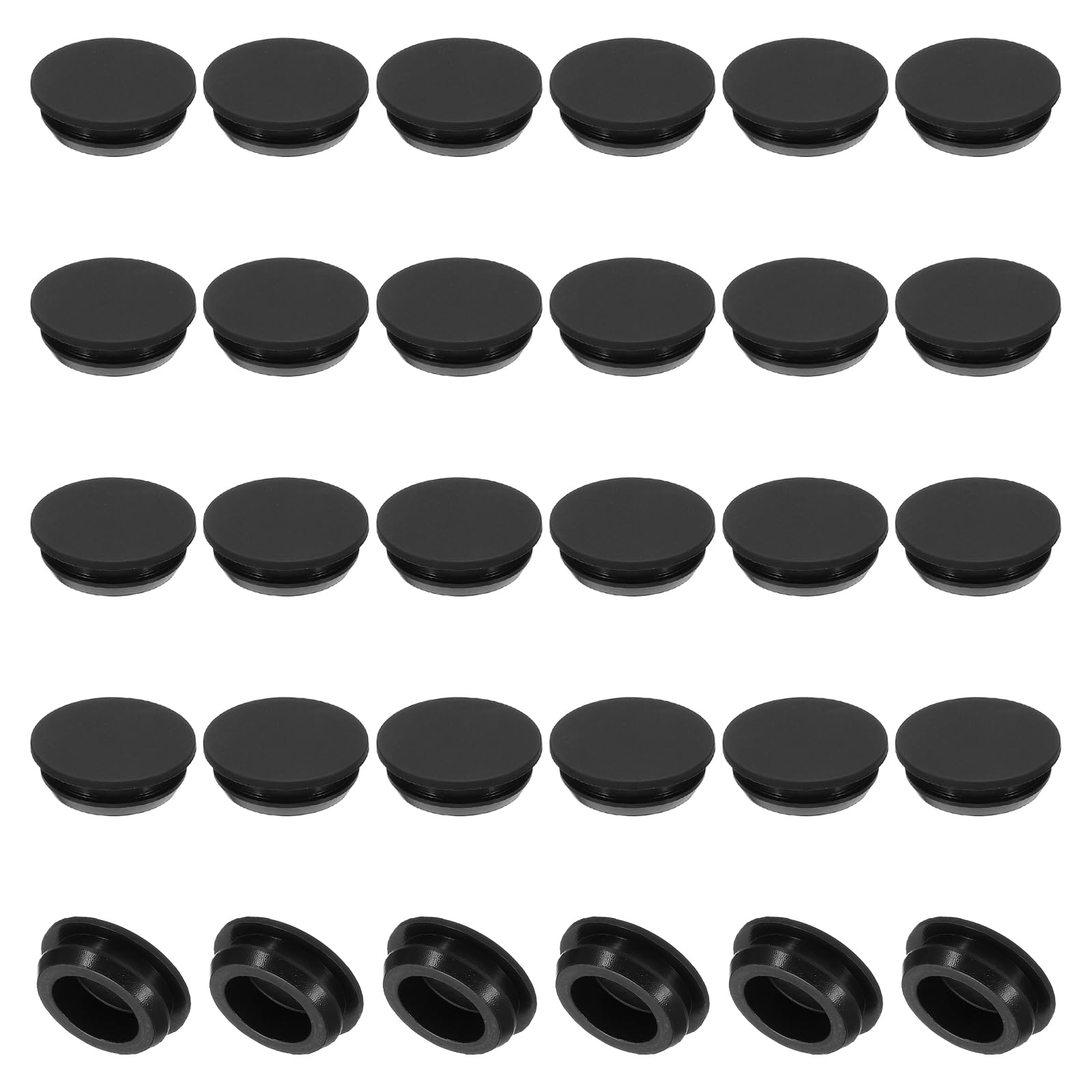 PATIKIL 14mm Diameter Silicone Round Snap, 30 Pcs in Type Locking Furniture Hole Plug Button Protective Cover Cap Head Fit for 2.5-14mm Hole for Seal