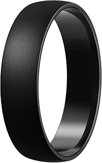 Egnaro Unisex Silicone Wedding Ring for Men & Women 4/5mm Wide 1.65mm Thick