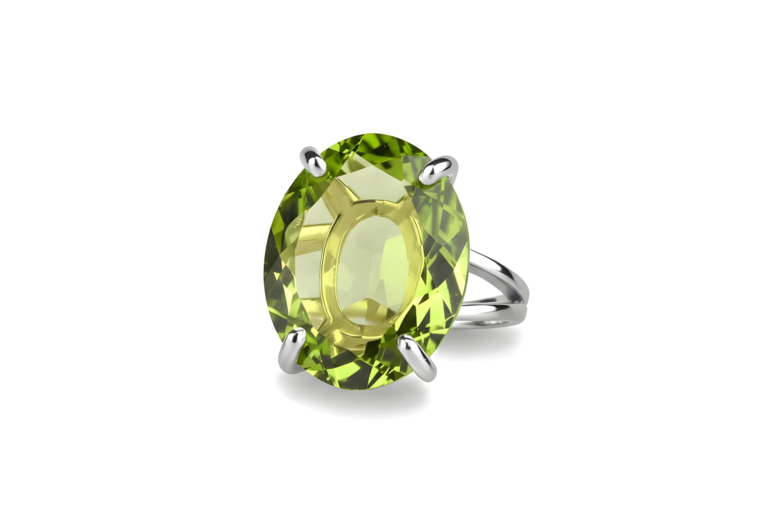Anillo de Peridoto Hecho a Mano - Anillo de Piedra Natural en Oro de 14k - Elegante Anillo de Declaración Anillo de Compromiso de Novia de Fiesta de Bohemia - Regalo de Joyería Artesanal para Mujer
