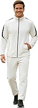 CHKOKKO Men's High Neck Winter Tracksuit Set with Full-Zipper Upper & Elasticated Waist Jogger Pants | Warm Soft Solid Activewear for Gym, Running & Casual Use