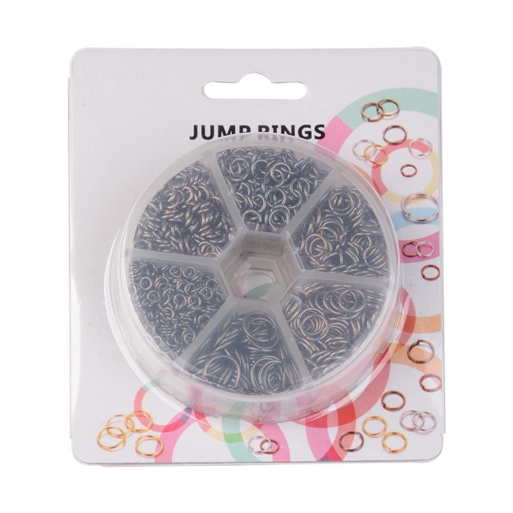 Pandahall 1Box/1745pcs Iron Open Round Jump Rings Split Rings Single Loop for Jewelry Makings 4mm/5mm/6mm/7mm/8mm/10mm Gunmetal - Image 8