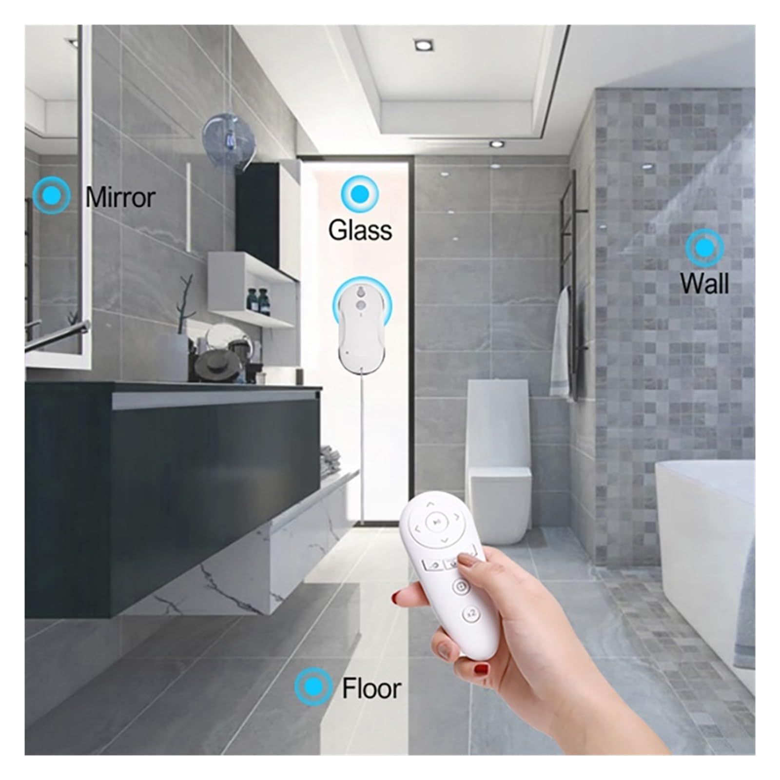 Limpiador De Ventanas Robótico Inteligente Eléctrico CW1 For El Hogar Con Pulverizador, Limpieza Al Vacío Automática, Succión Ciclónica Rápida Y Segura De 3000Pa(CW1-01)