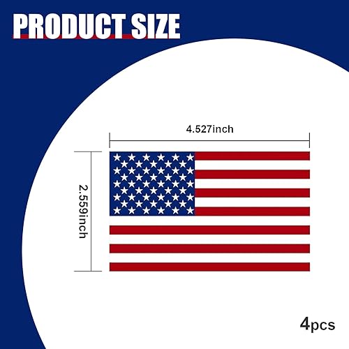 Miniatura 2 de 4 calcomanías para espejo retrovisor de automóvil, 4.52 x 2.55 pulgadas, autoadhesivas, bandera estadounidense, calcomanía decorativa personalizada,