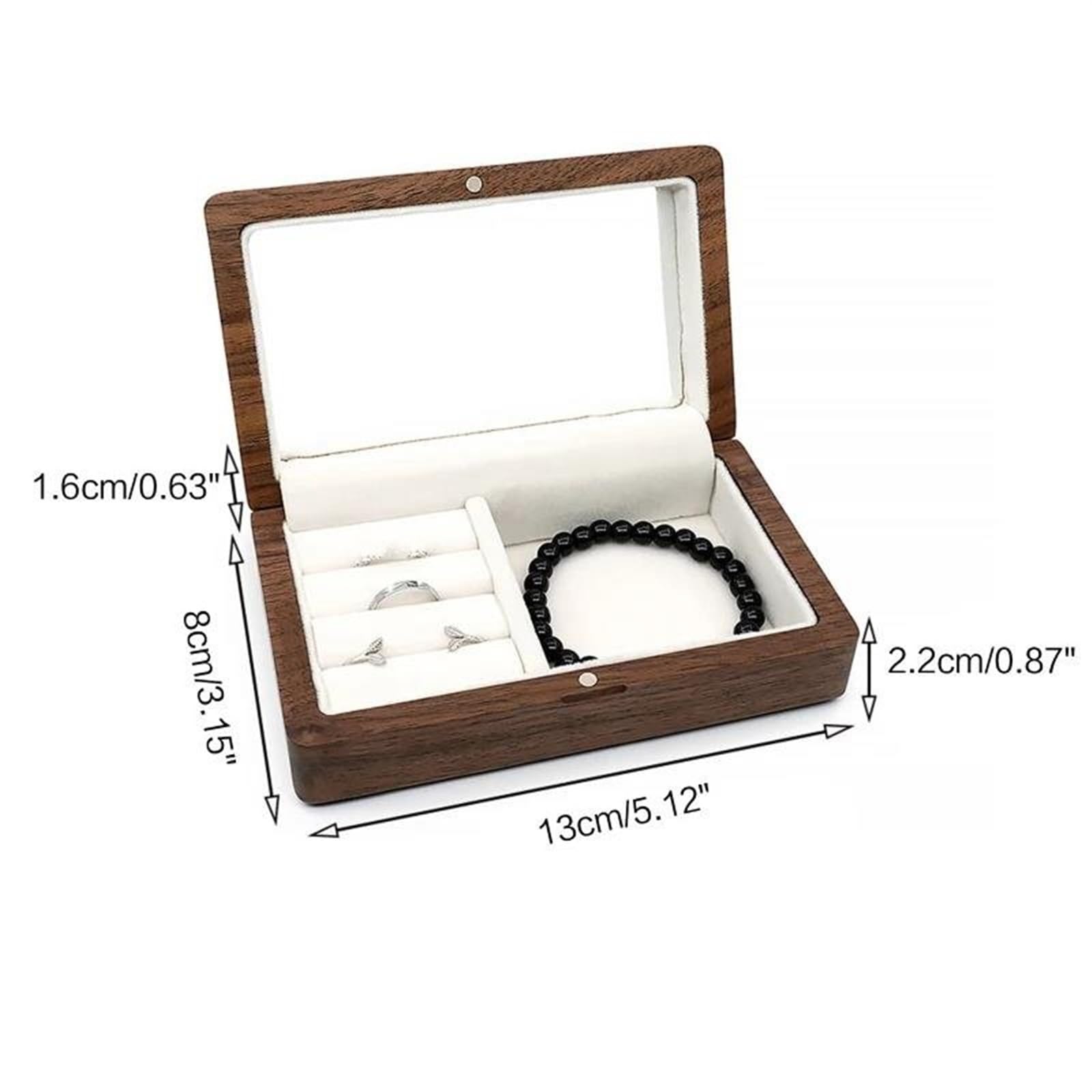 Ideias De Presentes Caja Organizadora Joyería Para Hombre Mujer Estuche Almacenamiento Joyería Contenedor Pequeño Madera Soporte Para Collar Pendientes Pulsera Caja Regalo Navidad ( Size : Black )