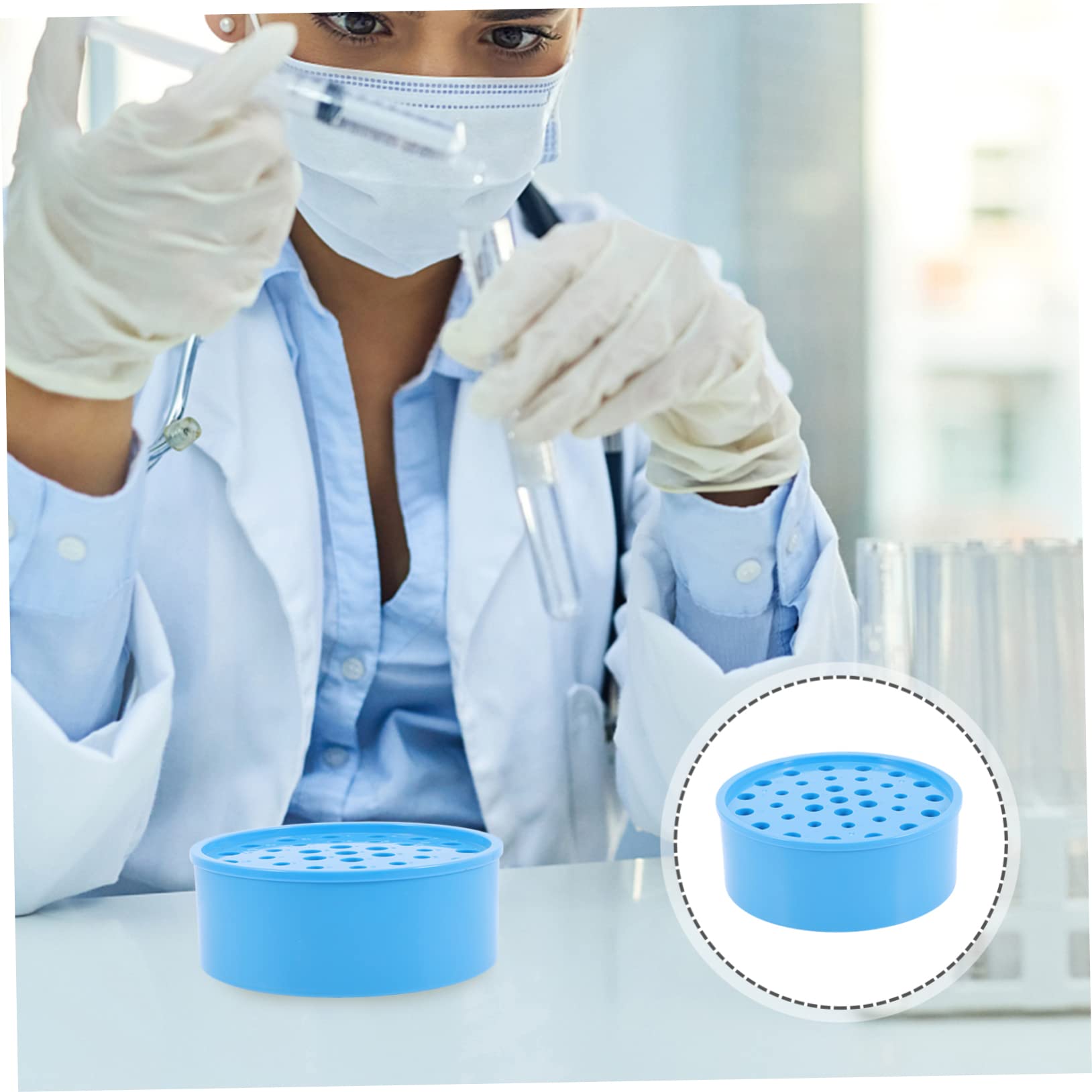 OSOLADY Laboratory Rack Round Storage Holder for Test Tubes Plastic Stand Easy Assembly