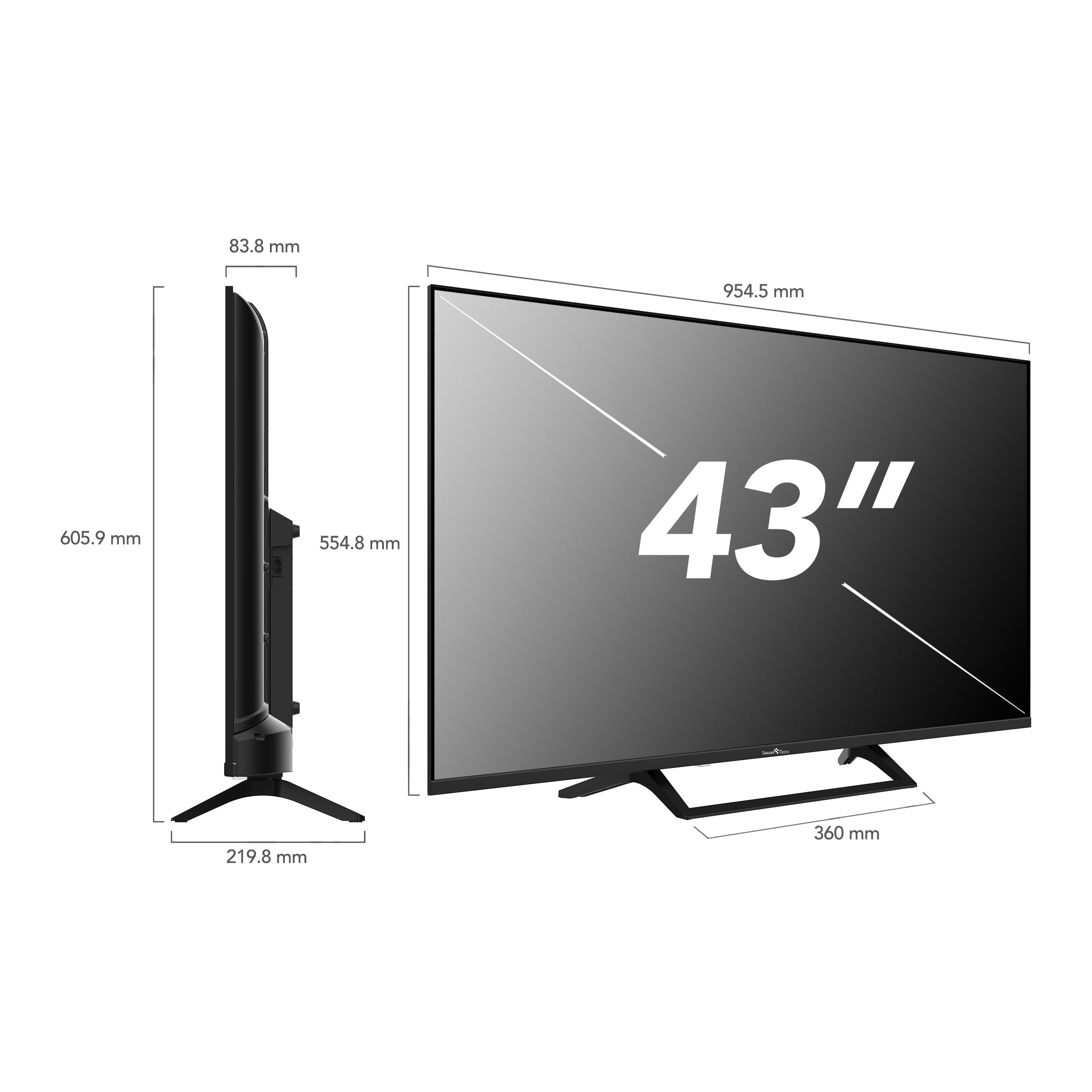 Smart Tech 43QG06V, 43" (109 cm) 4K UHD-QLED TV, Bluetooth y Triple sintonizador, Smart TV