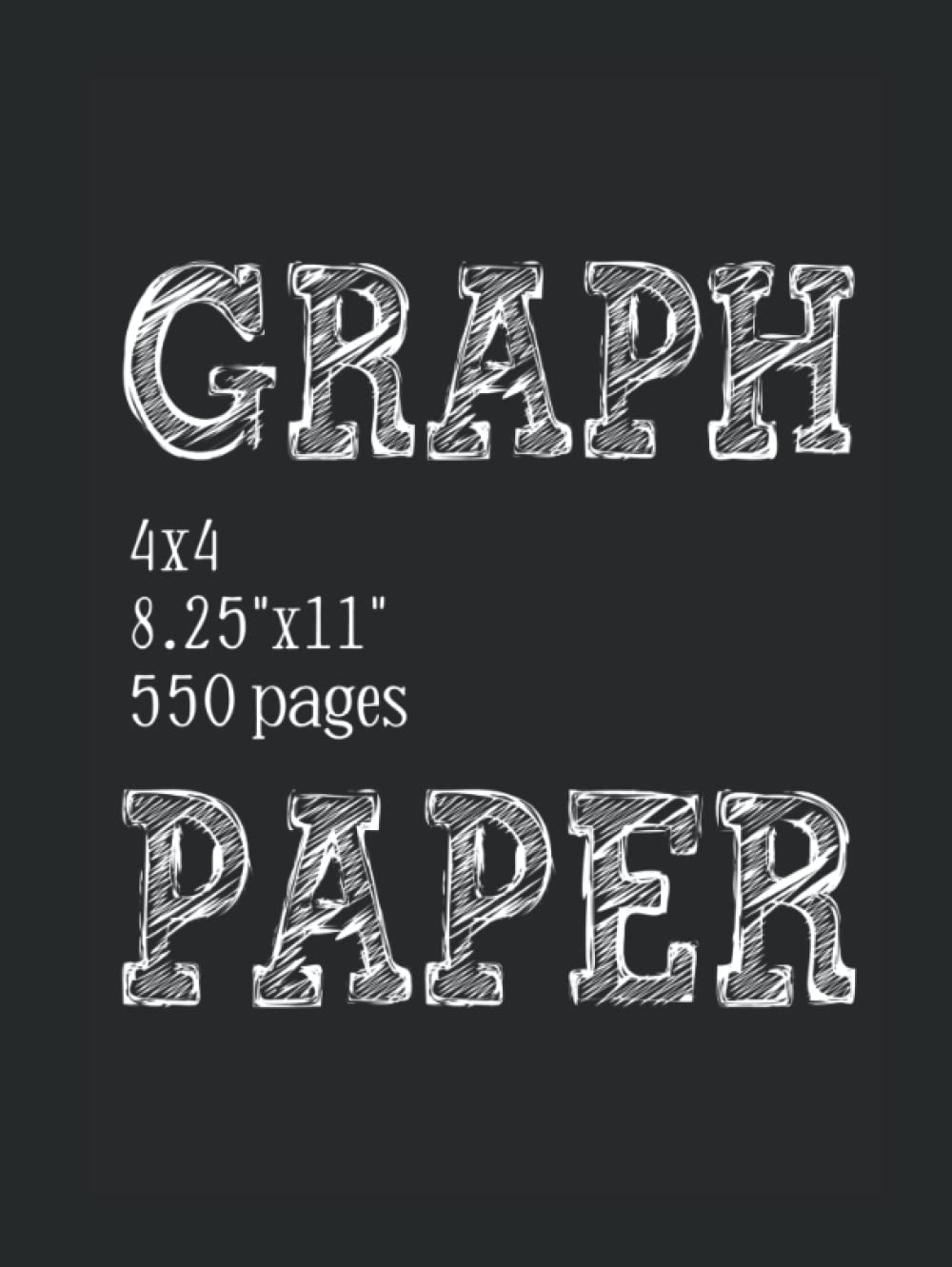 Graph Paper 4X4: 8.25"x11" 550 pages Hardcover