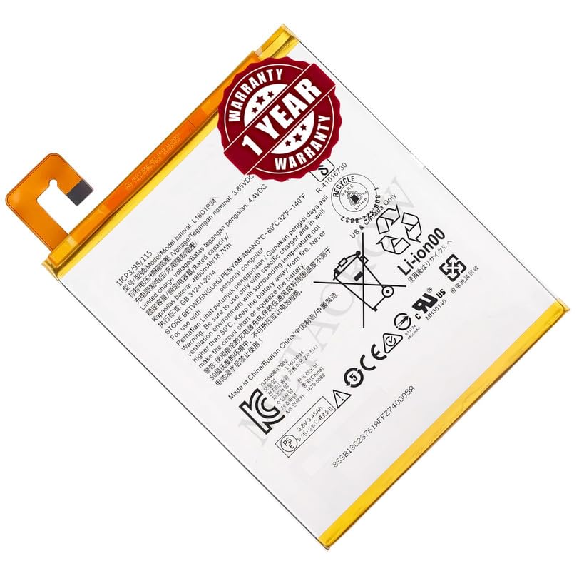 Image of Original L16D1P34 Battery Compatible for Lenovo Tab 4 8 (TB-8504F TB-8504X) | Tab 4 8 Plus (TB-8704F, TB-8704N, TB-8704V, TB-8704X) - (4850mAh) - 1 Year Warranty JK1