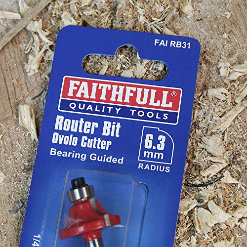 Faithfull FAIRB31 Router Bit TC Rounding Over 1/4in 13.3mm x 6.3mm, 0.25 inches (diameter), 13.3 mm (length) - Image 3