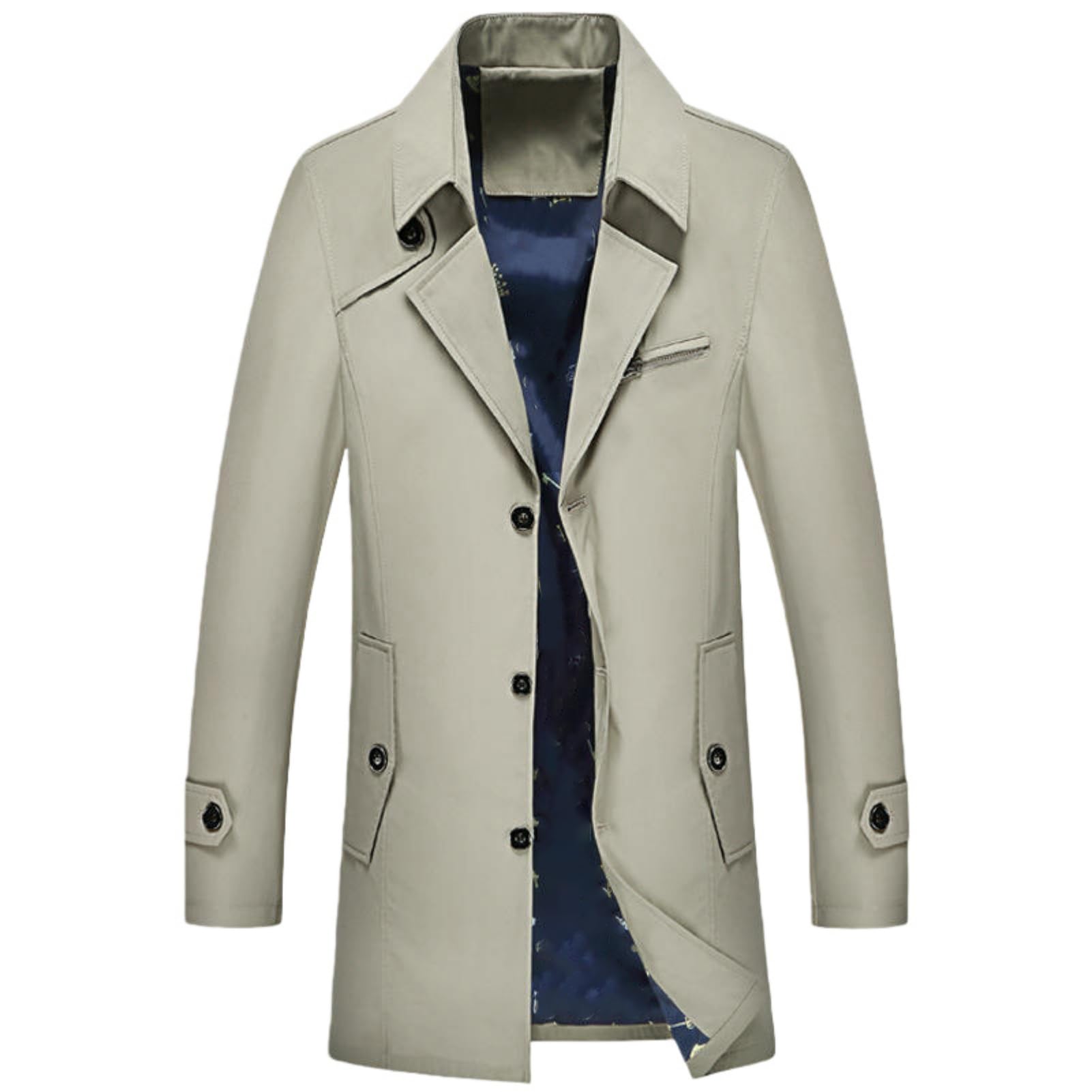 Uomo Primavera Autunno Coreano Trendy Mid-Length Business Casual Trench Jacket