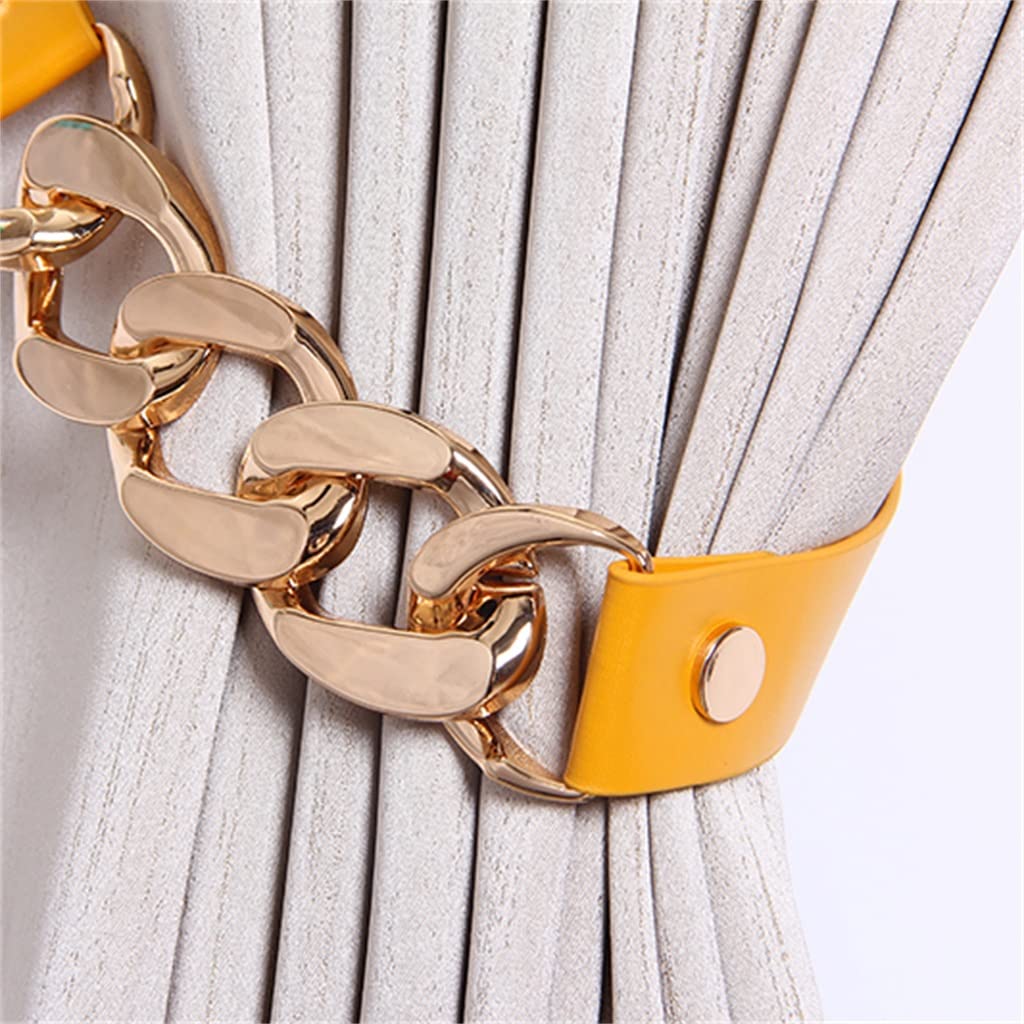 TJLSS Rideau Cravate Décoration Cravate Anneau Polyvalent Rideau Boucle en Cuir Métal Cravate Rideau Décoration Accessoires