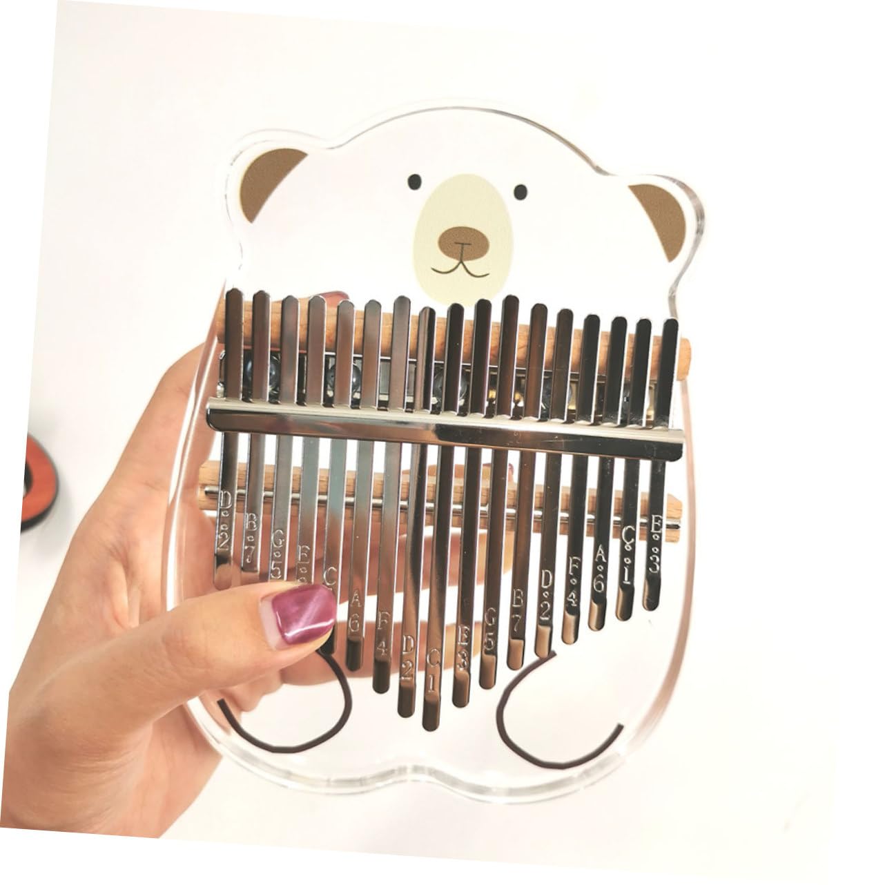 TOYANDONA 1pezzi Kalimba Animale Tasti Acrilico Con Design Orso Carino Strumento Musicale Facile Da Suonare Per Iniziare Per Amanti Della Musica