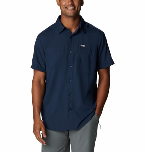 Image of Columbia Men Polyester Loose Omni-Shade Ridge Utility Lite Hiking and Trekking Short Sleeve Shirt