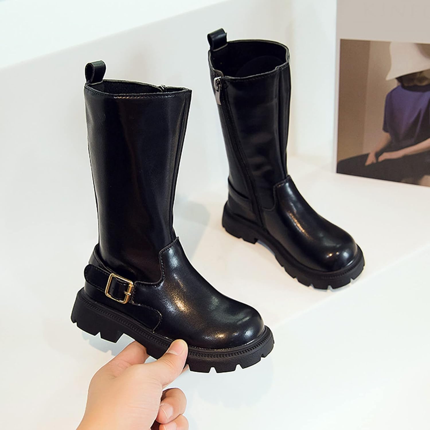 Girl Shoes Size 12 Fashion Winter Children Girls Boots Thick Soles Non Slip Solid Boots for Little Girls Size