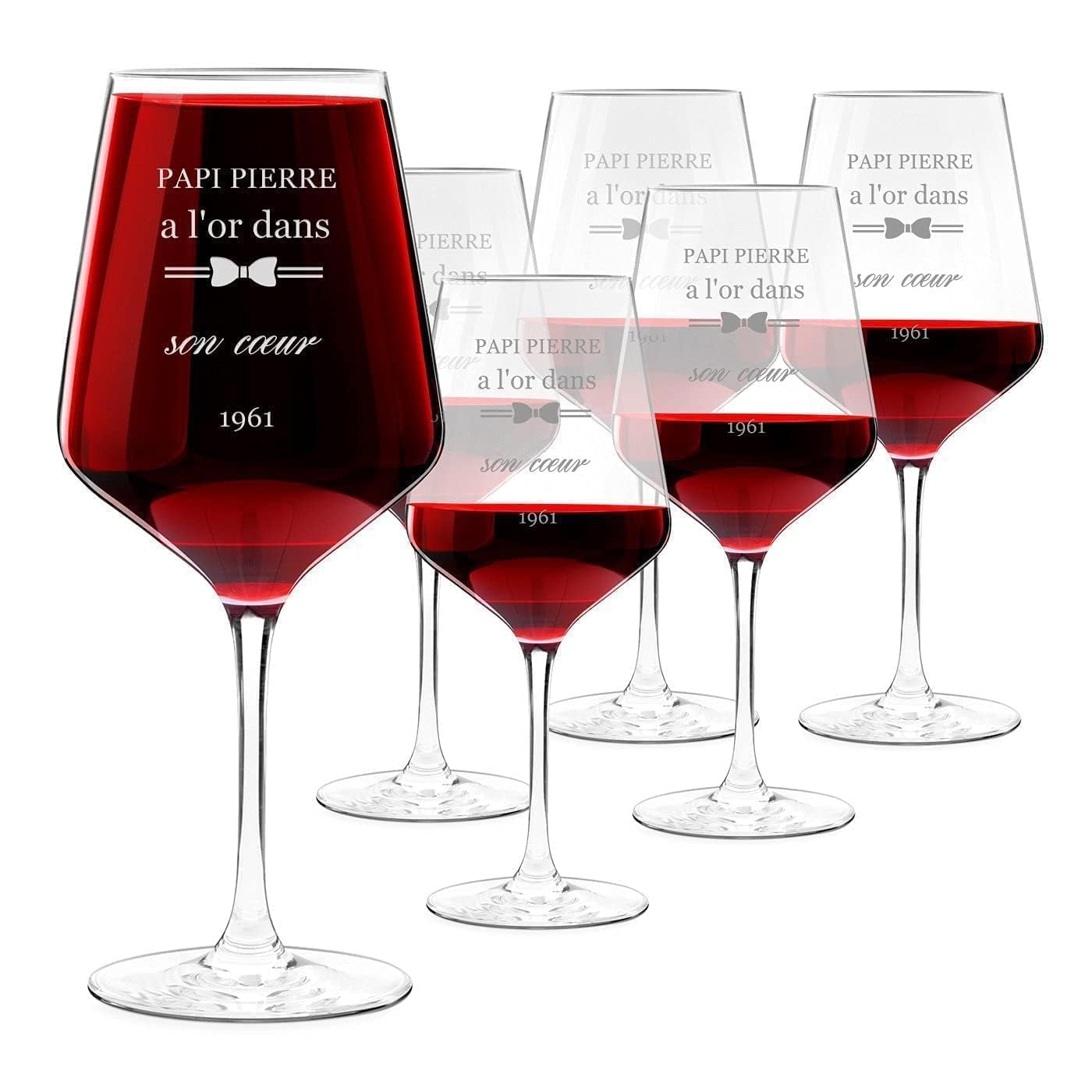 Maverton Verres à Vin en Cristal pour l’homme, Set de 6 Verres XL