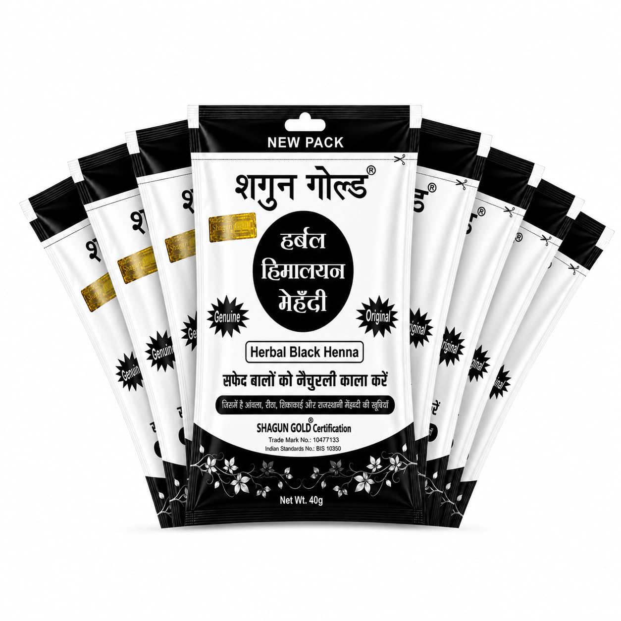 Shagun Gold Himalayan Black Hair Color Powder 40gm (Pack of 10)-picture-14