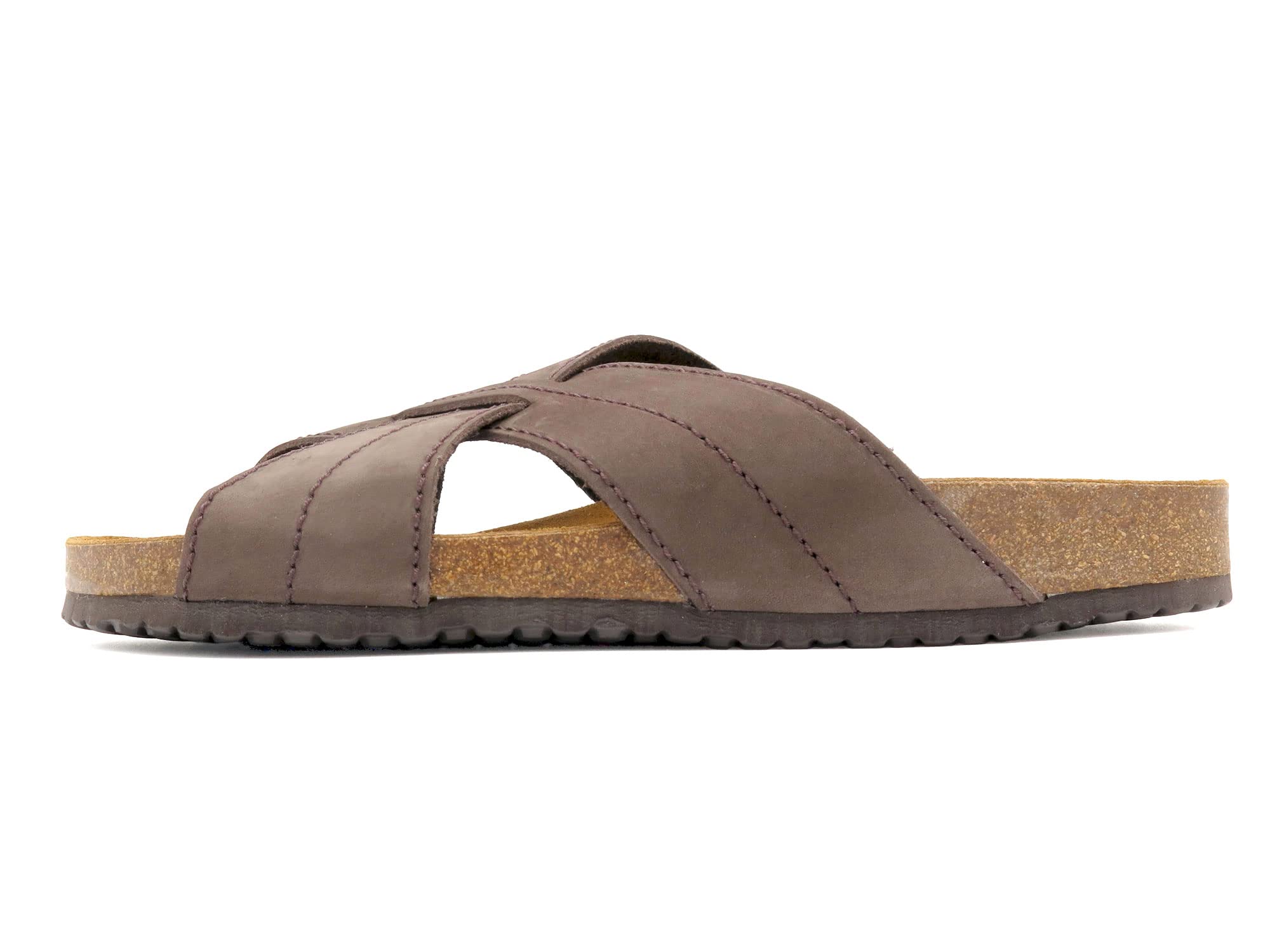 Casual Mules en cuir pour homme avec semelle en liège, Gaucho, 43 EU
