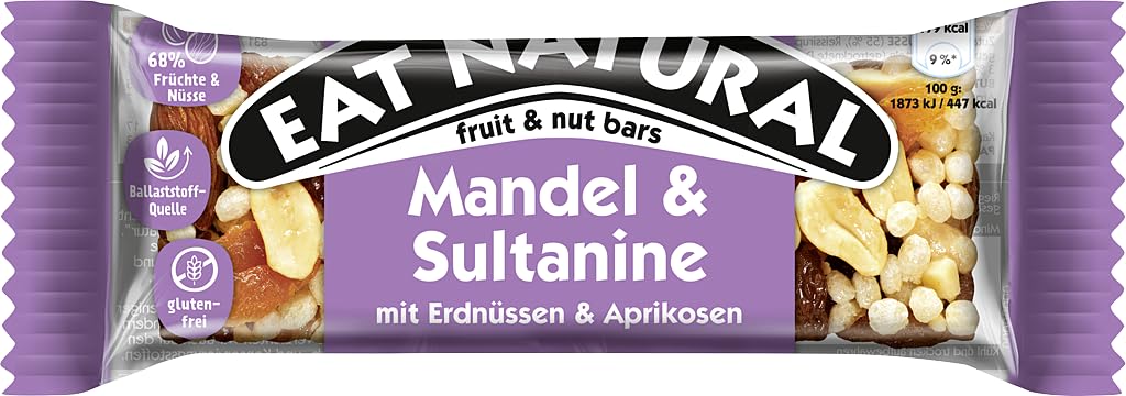 Barrette di Cereali Eat Natural Mandorle e Uva Sultanina Expo 12 x 40 g