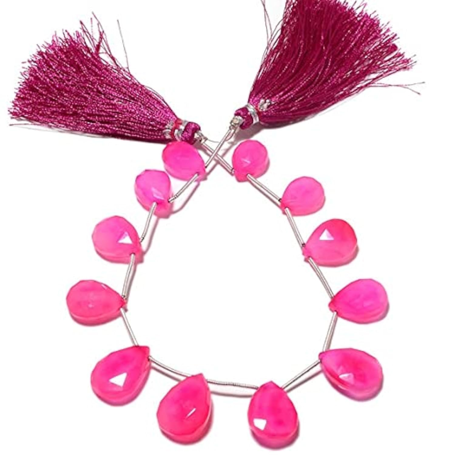 Pink chalcedony briolette pour vos ateliers créatifs et la confection de bijoux bohèmes