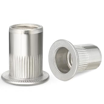 VGBUY 8Pcs 1/2-13UNC Rivet Nut 304 Stainless Steel Rivnut Threaded Insert Nut, Knurled Body VG30520