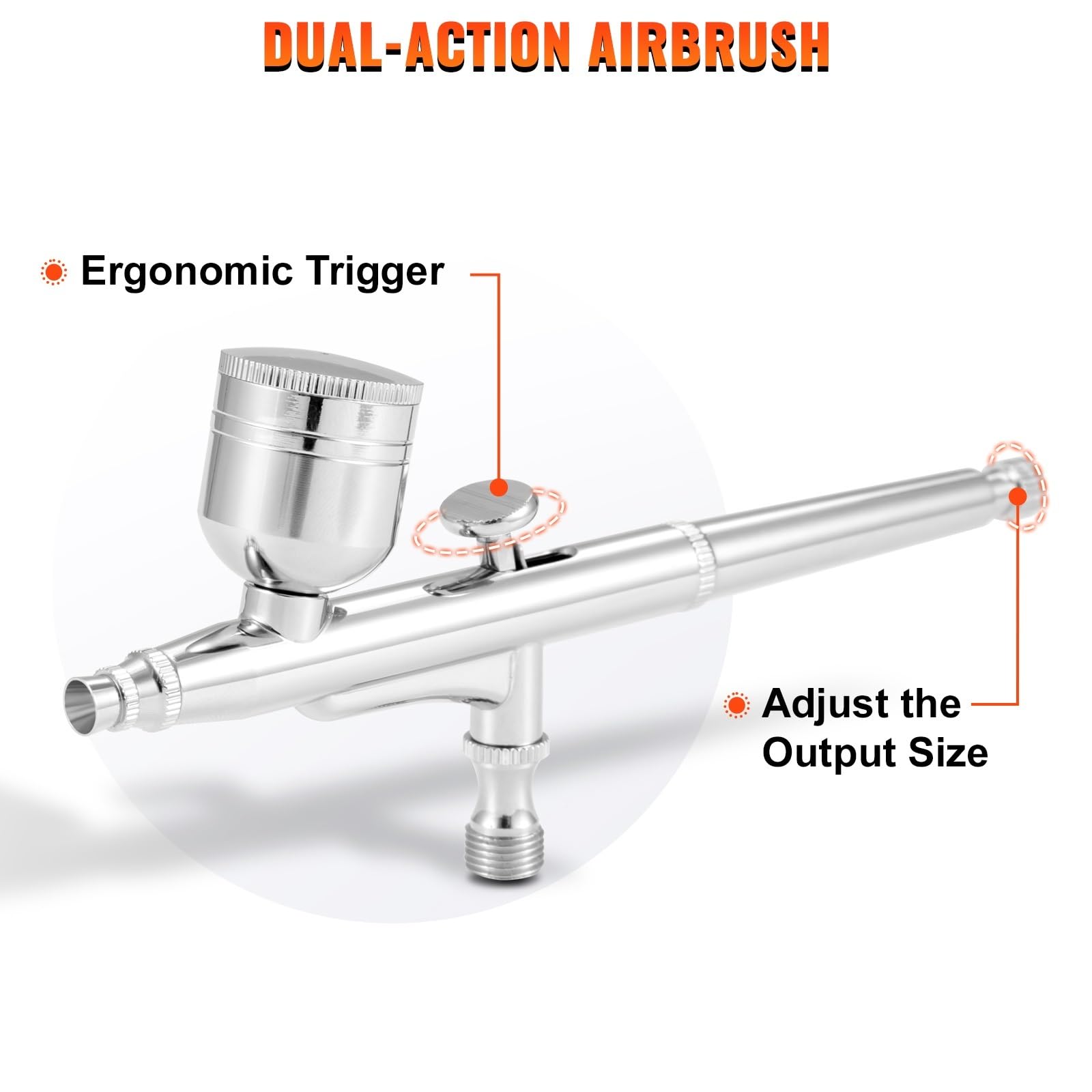 Kit de aerógrafo de doble acción, compresor de de aerógrafo multifuncional, pistola pulverizadora de 0,3mm for pintura de pasteles, modelo de maquillaje de uñas Eficiencia