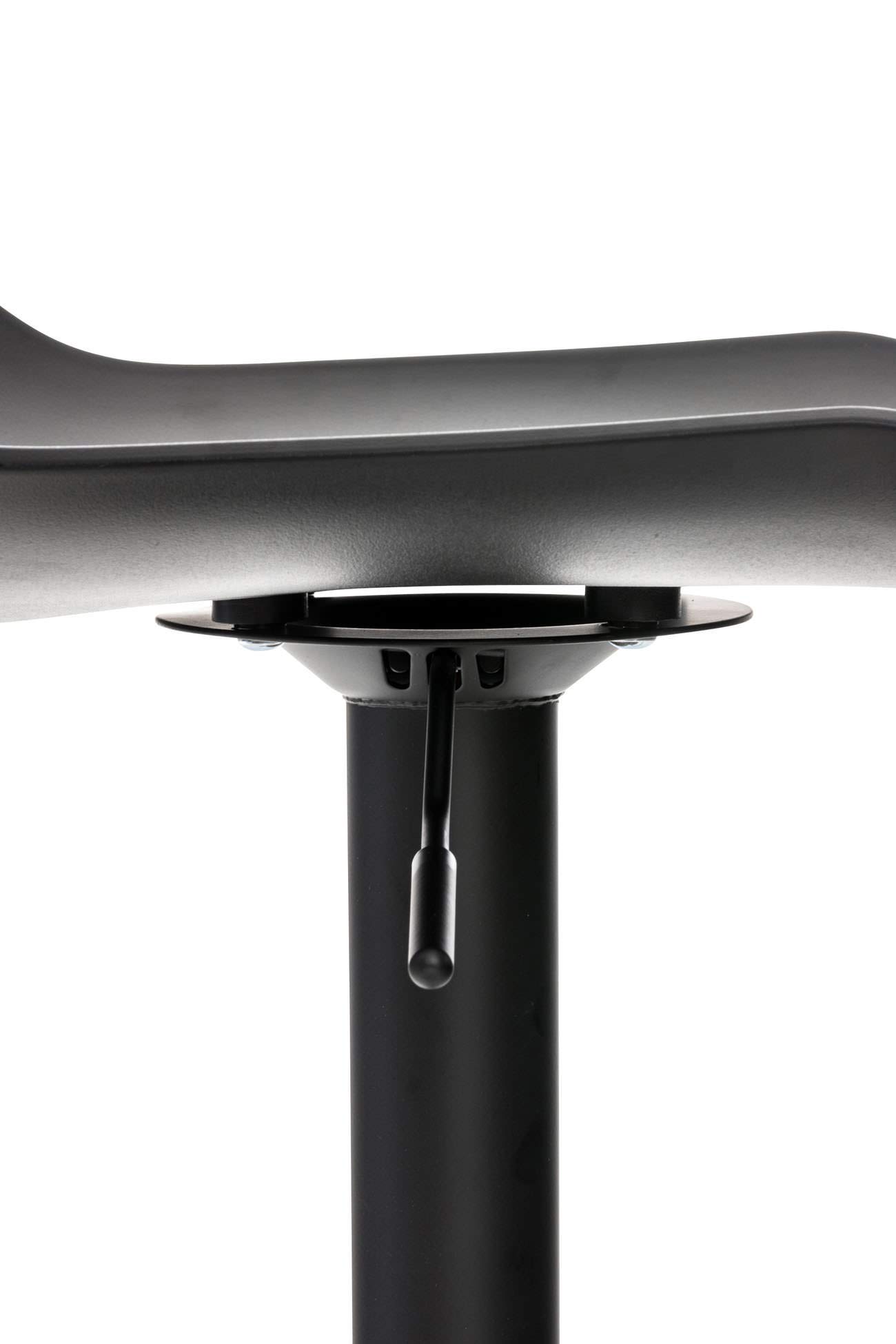 CLP Sgabello Alto Bar Aveiro In Polipropilene I Sgabello Cucina Girevole A 360° Dal Design Moderno I Sedia Penisola Regolabile 57-78 CM, Colore:nero